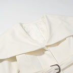 Ladies Maximal long wool blend coat with oversized shawl collar and waist belt Fashion Glam