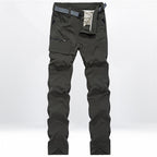 Men's Technical Trekking Cargo Pants with Pre-shaped Knees and Integrated Belt Solution Fashion Glam