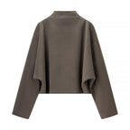 Women's Short Fleece Jacket with Stand-Up Collar and Full Zip Fashion Glam