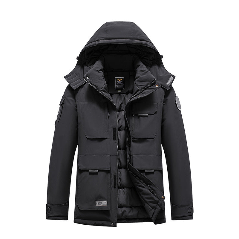 Men's Insulated Field Parka with Hood, Multiple Utility Pockets and Windproof Shell Fashion Glam