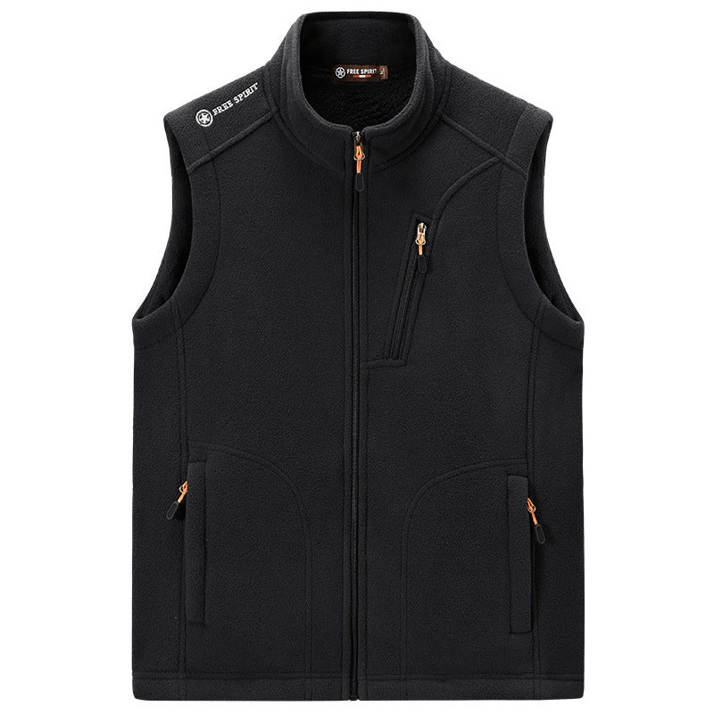Men's fleece thermal vest with organizer chest pocket and wind-resistant structure Fashion Glam