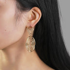 Women's Hanging Earrings in Artful Wire Design Fashion Glam