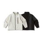 Unisex Oversize Fleece Jacket with Nylon Panels, High Stand-Up Collar and Multi-Pockets Fashion Glam