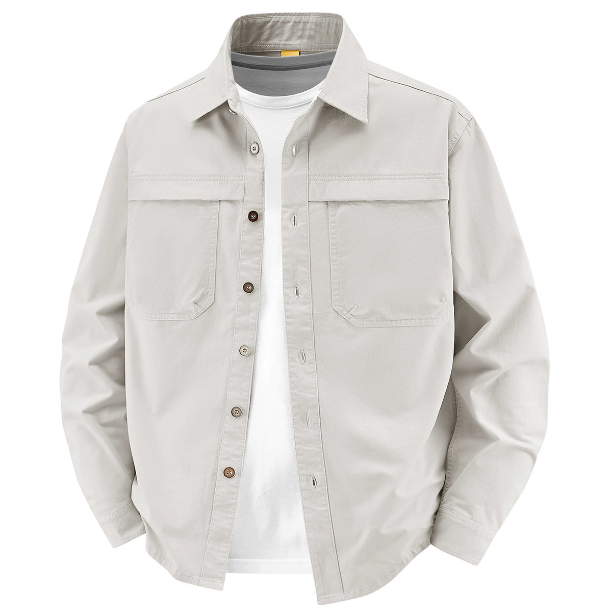 Men's overshirt made of cotton twill with two chest flaps and relaxed fit Fashion Glam