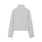 Women's Short Sweat Jacket in Military Style with Stand-Up Collar and Decorative Button Details Fashion Glam