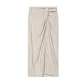 Women's Draped Midi Skirt with Gathering and Wrap Look Fashion Glam