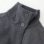 Women’s coat with tie belt, stand-up collar and raglan sleeves Fashion Glam