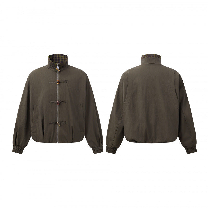 Men's short jacket with stand-up collar and decorative toggle fastenings Fashion Glam