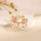 Women's ear clips in elegant floral design with a glossy coating Fashion Glam