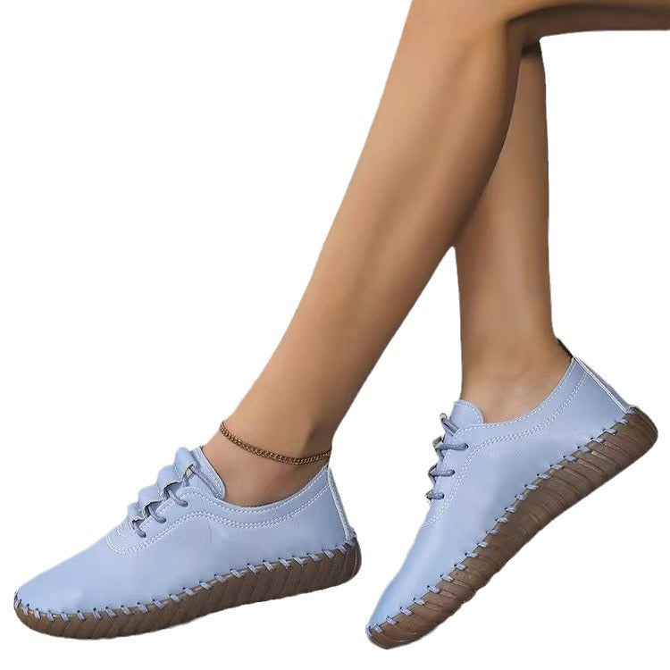 Women Lightweight Sneakers with Hand-Stitched Decorative Seam and Flexible Profile Sole Fashion Glam