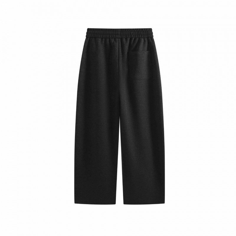 Men's Wide Cropped Pants with Elastic Waistband, Pleats and Side Pockets Fashion Glam