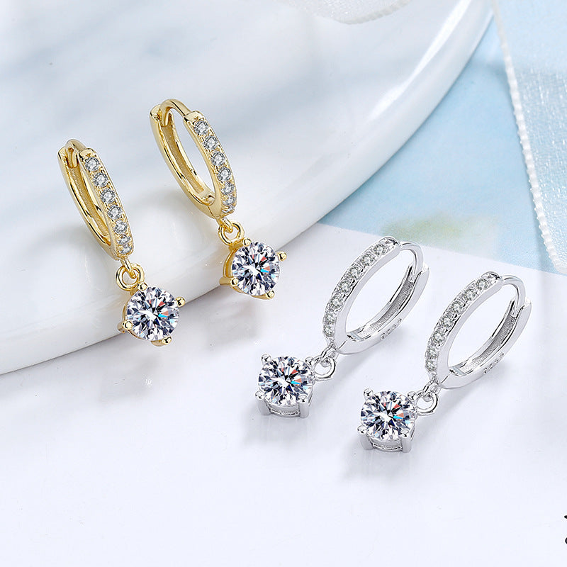 Ladies earrings with sparkling crystals and high-quality gold plating Fashion Glam