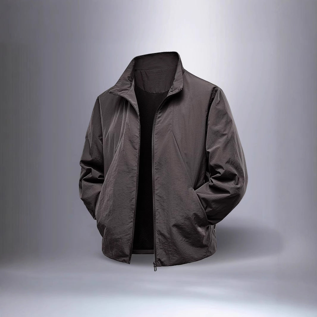 Men's ultralight windproof transitional jacket with stand-up collar and hidden zipper Fashion Glam