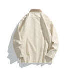 Unisex Boxy Canvas Field Jacket with Contrast Cord Collar and Utility Pockets Fashion Glam