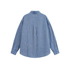 Unisex Oversize Check Shirt with Shirt Collar, Breast Pocket and Rounded Hem Fashion Glam