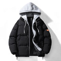 Men's Dual-Layer Puffer Jacket with Integrated Hooded Sweat Layer and Thermo Lining Fashion Glam