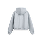 Women's Boxy Hooded Sweat Jacket with Full Zip, Checkered Lined Hood and Kangaroo Pockets Fashion Glam