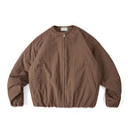 Unisex Lightweight Boxy Transition Jacket without Collar with Full Zip and Elastic Hem Fashion Glam