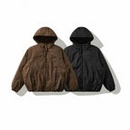 Unisex Oversize Quilted Bomber Jacket with High Hood, Shaped Flap Pockets and Elastic Hem Fashion Glam