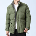 Unisex Padded Quilted Jacket with Large Flap Pockets, Stand-Up Collar, and Ripstop Structure Fashion Glam
