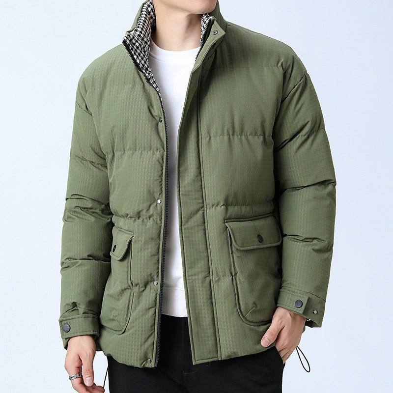 Unisex Padded Quilted Jacket with Large Flap Pockets, Stand-Up Collar, and Ripstop Structure Fashion Glam