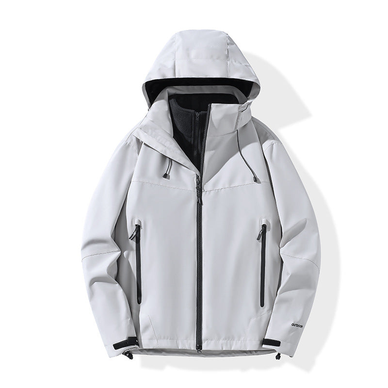 Men's softshell hybrid jacket with hood, taped zippers and adjustable hem Fashion Glam