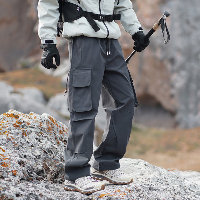 Men's Technical Outdoor Cargo Pants with Multi-Functional Pockets and Stretch Inserts Fashion Glam