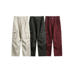 Men's Utility Cargo Pants with Wide Leg, Flap Pockets and Adjustable Waist Fashion Glam