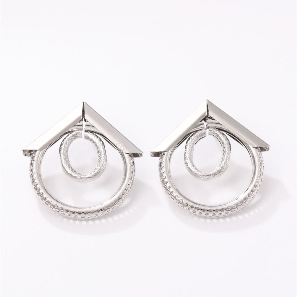 Women's Hanging Earrings with Elegant, Curved Ring Design Fashion Glam