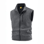 Men's fleece vest with high stand collar, chest zipper and side pockets Fashion Glam