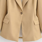 Women Oversized Blazer with Distinctive Lapels and Slightly Tailored Silhouette Fashion Glam