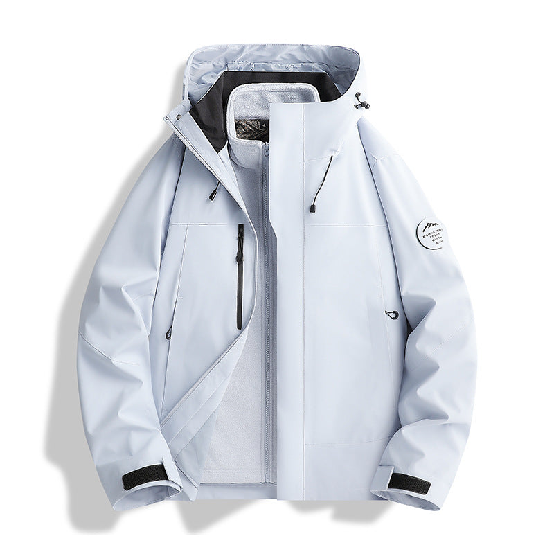 Men's Breathable, Waterproof Softshell Jacket with Fleece Lining and Hood Fashion Glam