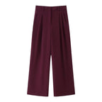 Women High-Waisted Palazzo Pants with Pleats and Wide Leg Fashion Glam