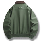 Men's Windproof Bomber Jacket with Cord Collar, Two-Way Zipper and Sleeve Utility Pocket Fashion Glam