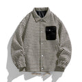 Men's Padded Coach Jacket with Geometric Pattern and Contrast Chest Pocket Fashion Glam