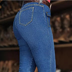 Women's Western-inspired bootcut jeans with front flap pockets and sculpting cut Fashion Glam