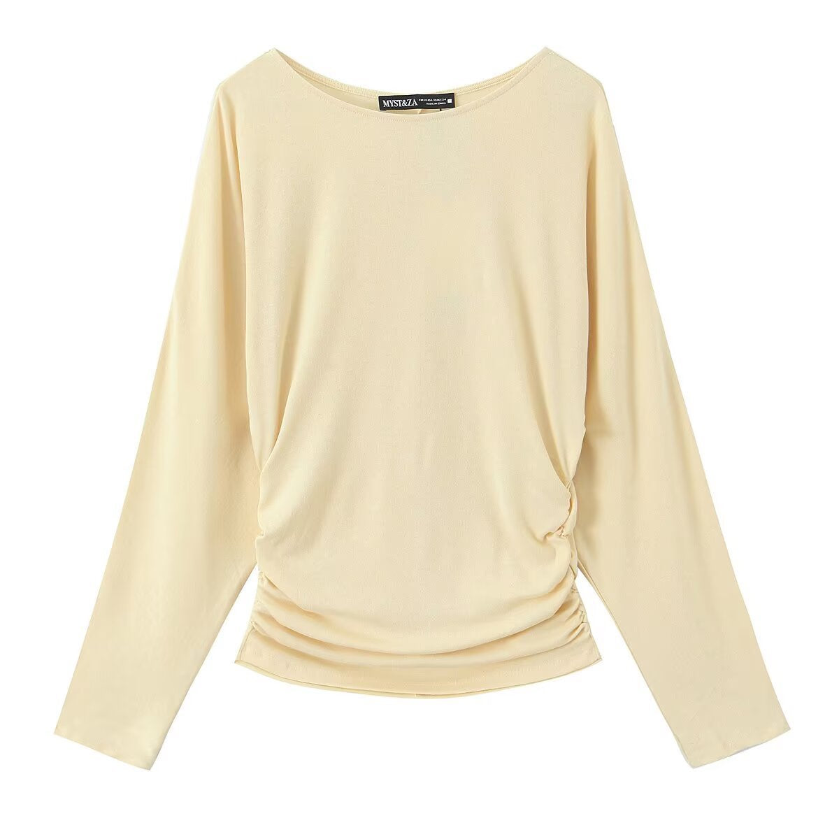 Women's long-sleeve shirt with side gathering and dropped shoulders Fashion Glam