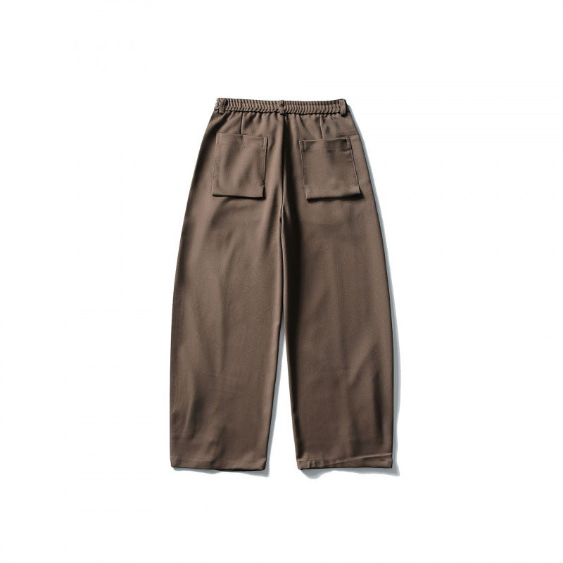 Men's loose ankle-length pleated pants with elastic waistband and adjustable hem Fashion Glam