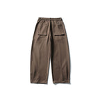 Men's loose ankle-length pleated pants with elastic waistband and adjustable hem Fashion Glam