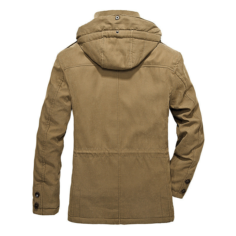Men's Padded Canvas Field Parka with Sherpa Lining and Hood Collar Fashion Glam