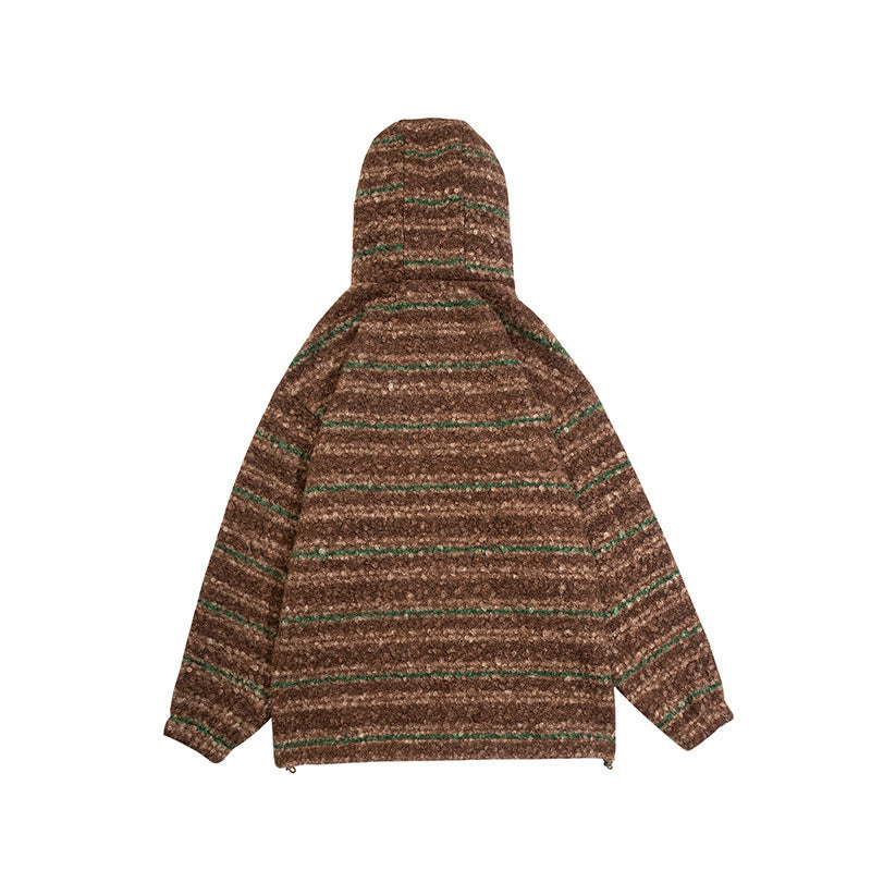 Unisex knit hoodie in oversized cut with half zipper Fashion Glam