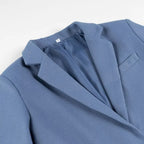 Women's Oversize Suede Look Blazer with Extra Long Fringe Trim and Contrast Stitch Fashion Glam