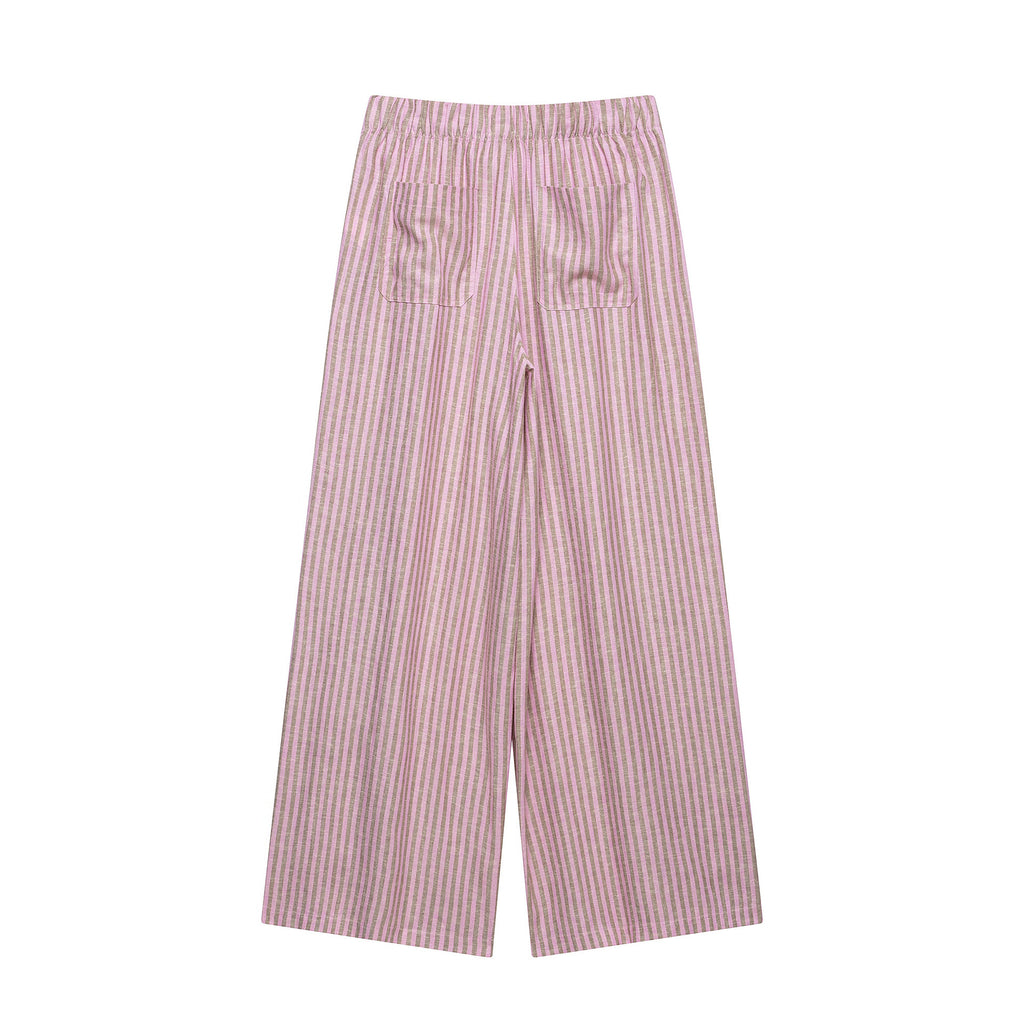 Women's High-Waisted Culotte Pants with Wide Leg, Drawstring and Front Slit Fashion Glam