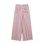 Women's High-Waisted Culotte Pants with Wide Leg, Drawstring and Front Slit Fashion Glam