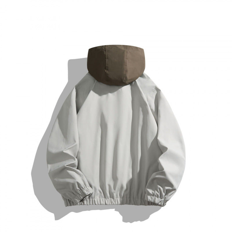 Unisex Oversize Half-zip Hoodie with Contrast Hood, Zipper Pockets and Elastic Hem Fashion Glam