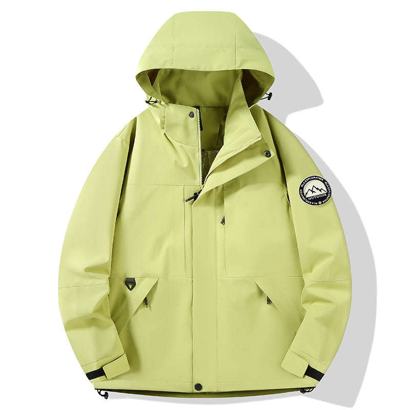 Women's waterproof hardshell outdoor jacket with hood and multifunction pockets Fashion Glam