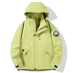 Women's waterproof hardshell outdoor jacket with hood and multifunction pockets Fashion Glam