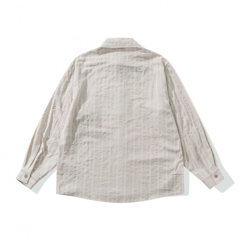 Unisex Lockeres Oversize Shirt made of linen blend with fine waffle texture and breast pocket Fashion Glam