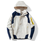 Men's technical softshell hooded jacket with contrast panels and zippered sleeve pocket Fashion Glam