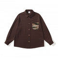 Unisex structured knit shirt jacket with boxy oversized cut and contrasting chest pocket Fashion Glam